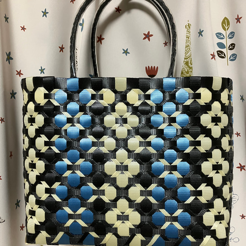 上質　プラかごバッグ　PonA-worksハンドメイド ppバンドMサイズプラカゴ ハンドメイド かごバッグ 幸 通販 20308412