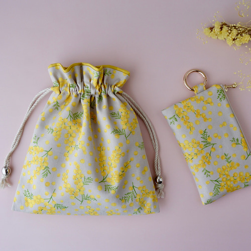 送料無料】mimosaのトートバッグ/エコバッグ◇ミモザ/グレージュ《受注