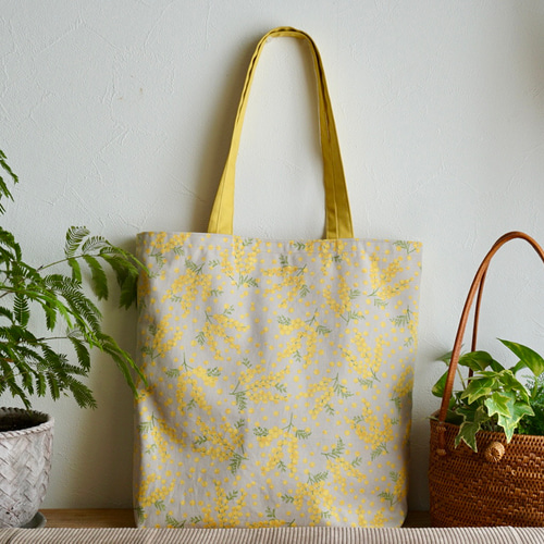送料無料】mimosaのトートバッグ/エコバッグ◇ミモザ/グレージュ《受注