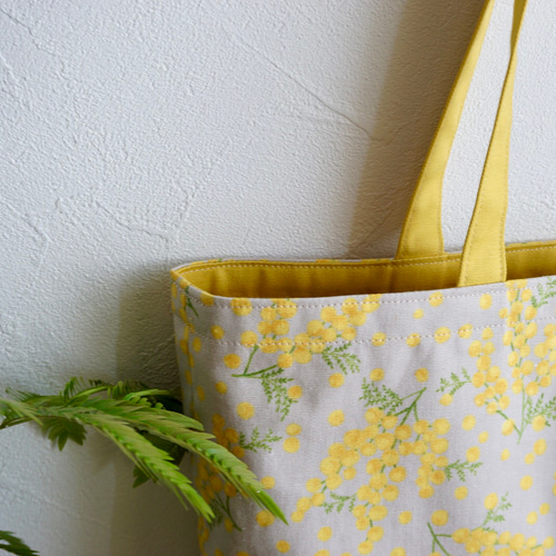 送料無料】mimosaのトートバッグ/エコバッグ◇ミモザ/グレージュ《受注