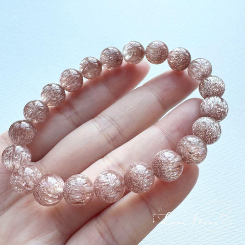 ピンク 花火水晶】情熱のきらめき 天然石 ブレスレット ブレスレット