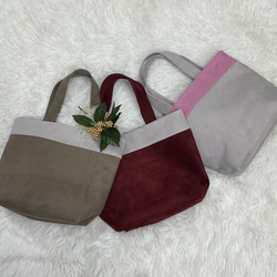 手放せない❣️Pig本革 Nubuckのこの質感♡ 心ときめくバイカラー★大人可愛いミニトート❤️ 7枚目の画像