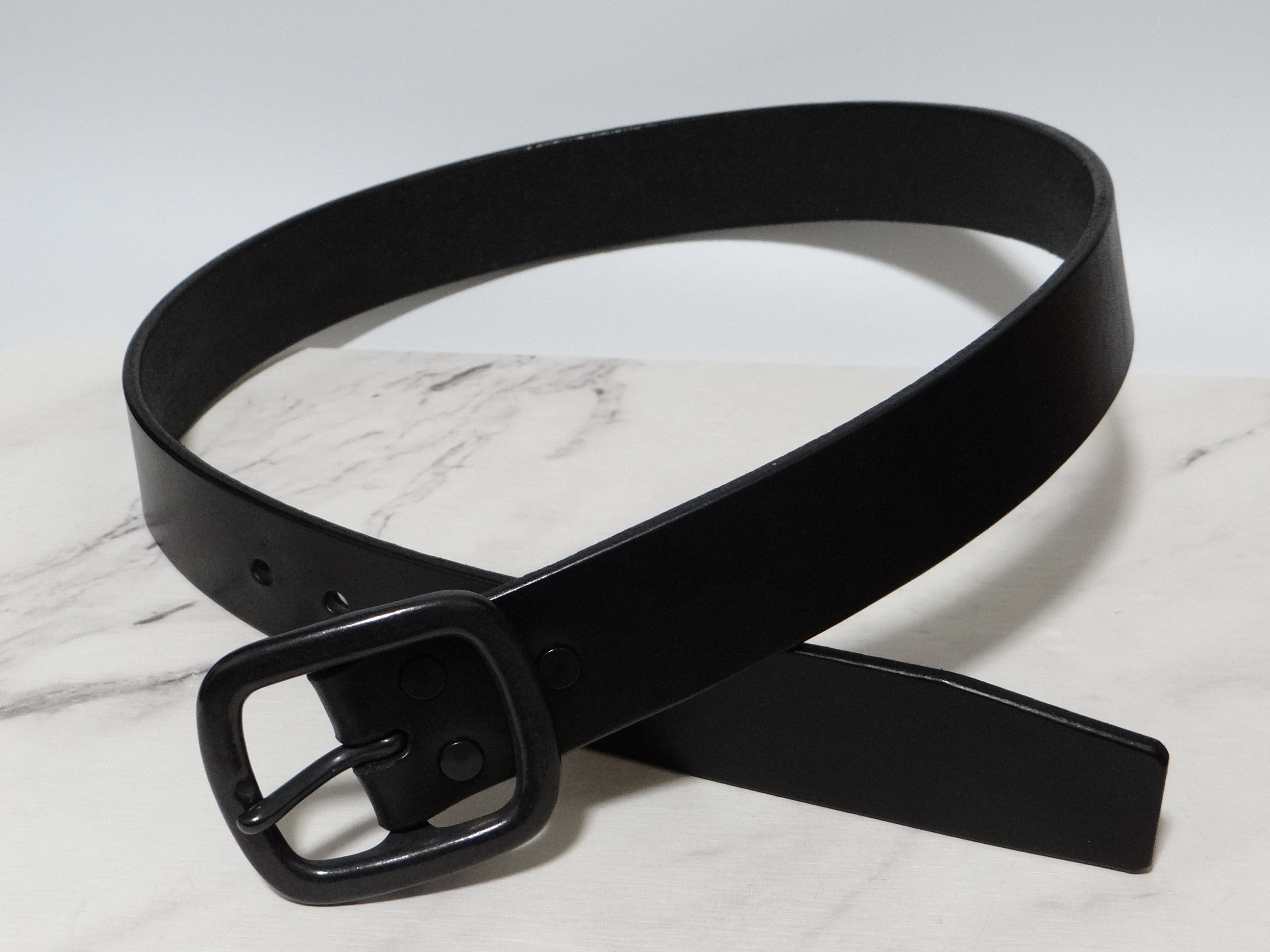 5ミリ厚多脂革ブラックベルトG8バックル