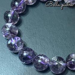 高品質★希少☆虹入り【ラベンダーアメジスト 】12.4〜12.8mm 天然石ブレスレット 内周 約17.5cm 3枚目の画像