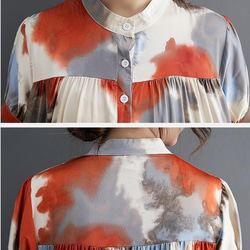 新品 大きいサイズ ゆったり ロングワンピース 半袖　夏秋 マキシ丈　4L 10枚目の画像