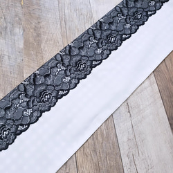 半襟 白 地に 黒 レース ギンガム / 着物 きもの 半衿 成人式 卒業式 5枚目の画像