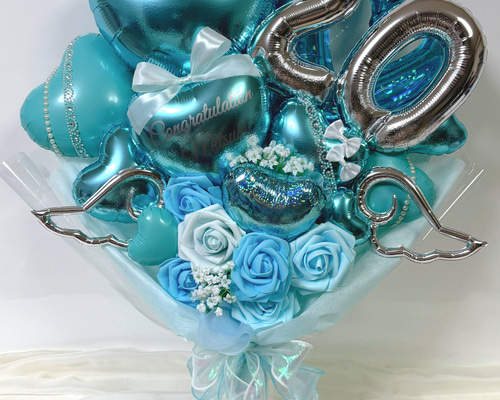 推し活】バルーンブーケ 2文字 卒業式 成人式 アートフラワー バルーン