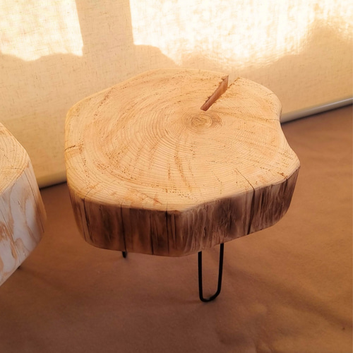 ひのき 炙り アイアンレッグテーブル オーガニック ローテーブル