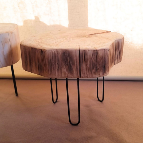 ひのき 炙り アイアンレッグテーブル オーガニック ローテーブル