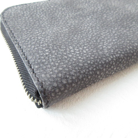 手縫い♪通帳もスリムに入る《牛革》Ｌ字ファスナーロングウォレット・スレ加工シュリンク・023・復刻