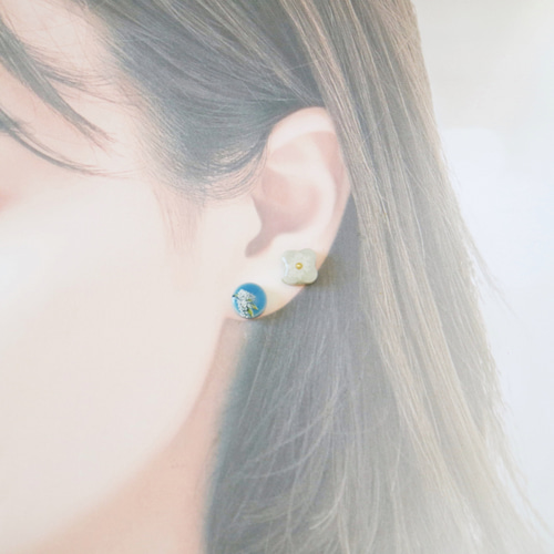 花 フラワー かすみそう 鈴蘭 プレゼント 可愛い 春 小さい ピアス