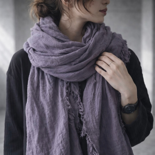 リネンの経年変化を楽しもう／ベルギーリネンストール／切りっぱなし