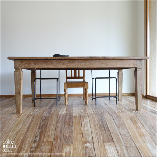 Ichino オールドチーク　ダイニングテーブル　無垢材 オールドチーク無垢材 ダイニングテーブルQuad/196cm 食卓テーブル 古