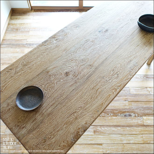 オールドチーク無垢材 ダイニングテーブルQuad/196cm 食卓テーブル 古