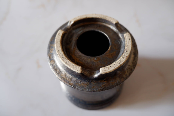 4号燻し金彩鉢368　塊根植物　多肉植物　アガベ　盆栽　植木鉢　作家鉢　鉢皿　沖縄 6枚目の画像