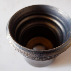 4号燻し金彩鉢368　塊根植物　多肉植物　アガベ　盆栽　植木鉢　作家鉢　鉢皿　沖縄 4枚目の画像