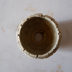 3.5号白砂岩墨流し裂紋鉢369　塊根植物　多肉植物　アガベ　盆栽　植木鉢　作家鉢　鉢台　沖縄 5枚目の画像