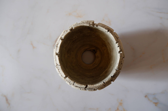 3.5号白砂岩墨流し裂紋鉢369　塊根植物　多肉植物　アガベ　盆栽　植木鉢　作家鉢　鉢台　沖縄 5枚目の画像