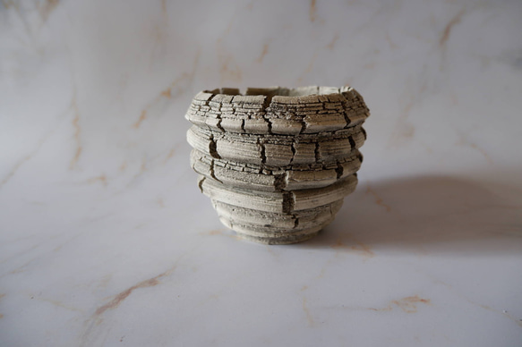 3.5号白砂岩墨流し裂紋鉢369　塊根植物　多肉植物　アガベ　盆栽　植木鉢　作家鉢　鉢台　沖縄 3枚目の画像