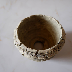 3.5号白砂岩墨流し裂紋鉢369　塊根植物　多肉植物　アガベ　盆栽　植木鉢　作家鉢　鉢台　沖縄 4枚目の画像