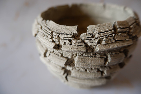 3.5号白砂岩墨流し裂紋鉢369　塊根植物　多肉植物　アガベ　盆栽　植木鉢　作家鉢　鉢台　沖縄 2枚目の画像