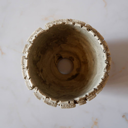 4号白砂岩墨流し裂紋鉢370　塊根植物　多肉植物　アガベ　盆栽　植木鉢　作家鉢　鉢台　沖縄 5枚目の画像