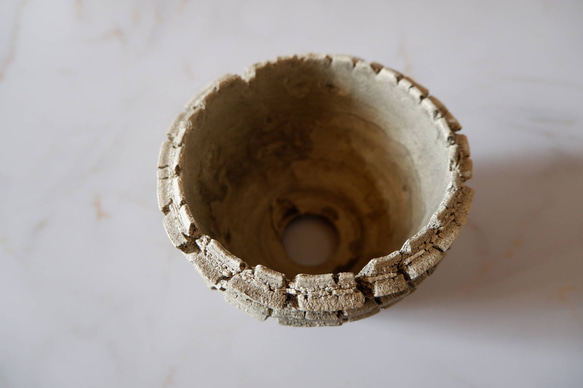 4号白砂岩墨流し裂紋鉢370　塊根植物　多肉植物　アガベ　盆栽　植木鉢　作家鉢　鉢台　沖縄 4枚目の画像