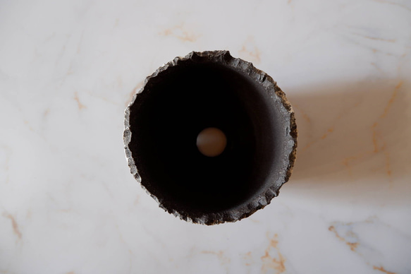 4号白化粧捻り裂紋黒鉢372　塊根植物　多肉植物　アガベ　盆栽　植木鉢　作家鉢　鉢台　沖縄 5枚目の画像