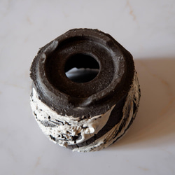 4号白化粧捻り裂紋黒鉢372　塊根植物　多肉植物　アガベ　盆栽　植木鉢　作家鉢　鉢台　沖縄 6枚目の画像