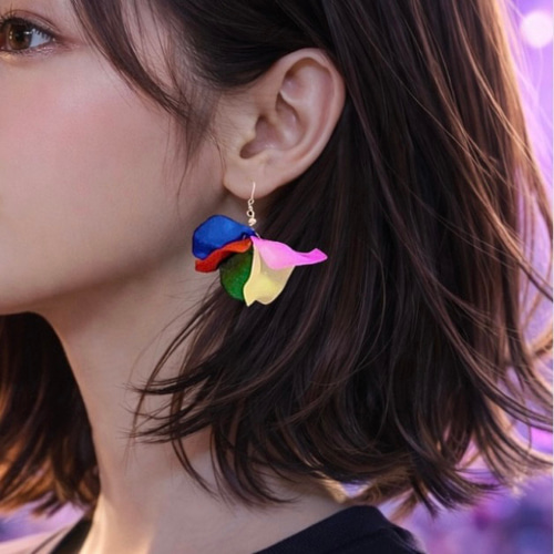 フルオーダー】推し色 花びらピアス｜イヤリング可能｜オーダーメイド