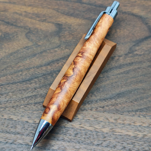 新作】花梨瘤杢 紅白 シャープペンシル No.114 ペン・筆記用具 工房