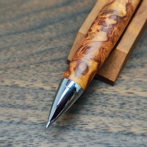 新作】花梨瘤杢 紅白 シャープペンシル No.114 ペン・筆記用具 工房