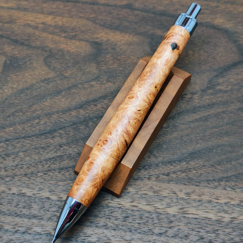 新作】花梨瘤杢 紅白 シャープペンシル No.114 ペン・筆記用具 工房
