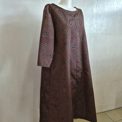 着物リメイク　銘仙ワンピース 銘仙着物リメイク ワンピース 和心*wako 通販 20310594｜Creema(クリーマ)