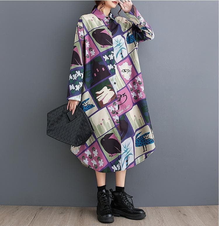 大きいサイズ レディース ワンピース　ロング　シャツ　春夏 秋 新品 長袖