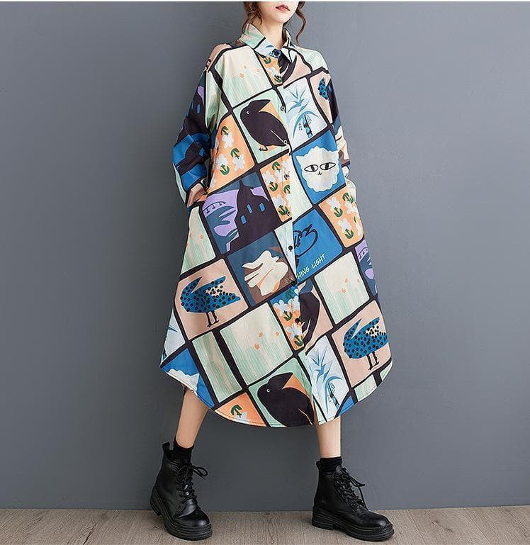 大きいサイズ レディース ワンピース　ロング　シャツ　春夏 秋 新品 長袖