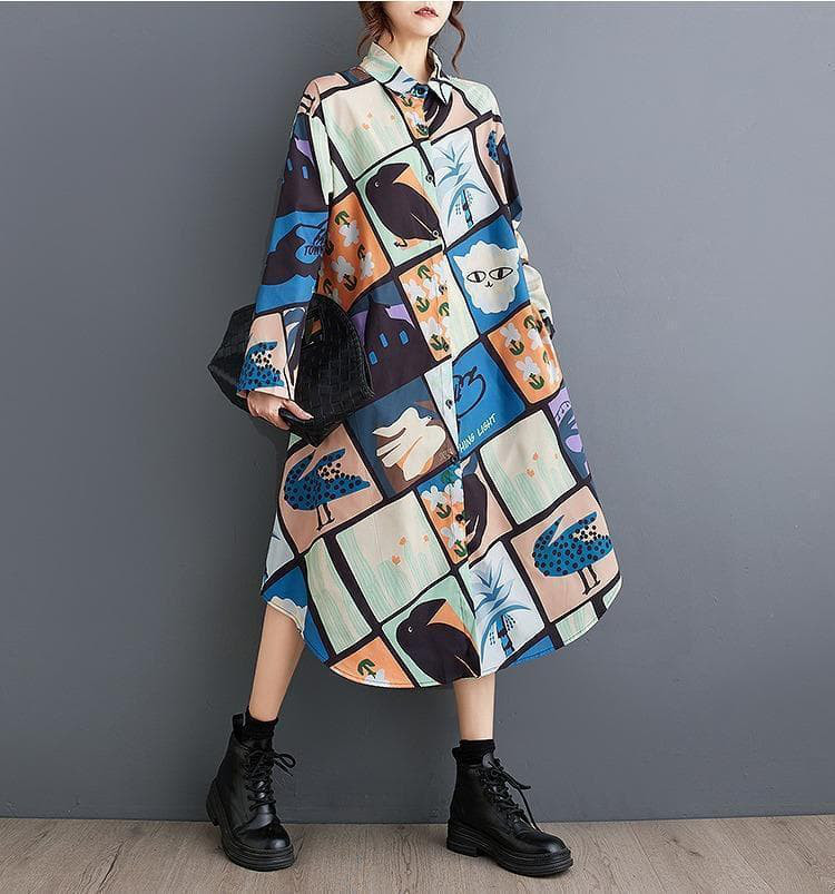 大きいサイズ レディース ワンピース　ロング　シャツ　春夏 秋 新品 長袖