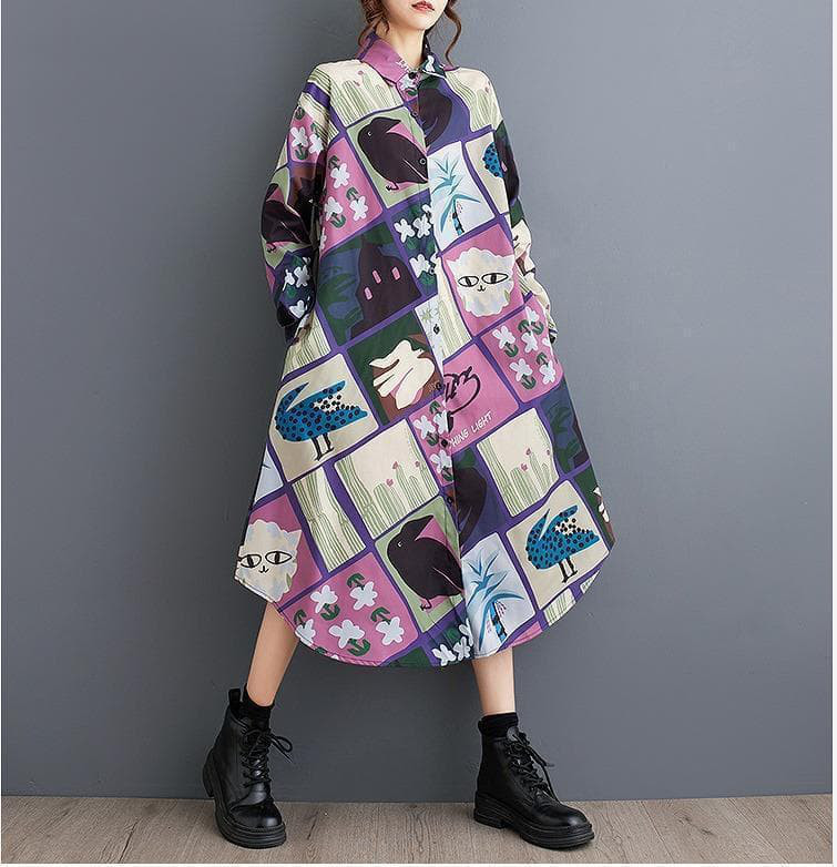 大きいサイズ レディース ワンピース　ロング　シャツ　春夏 秋 新品 長袖