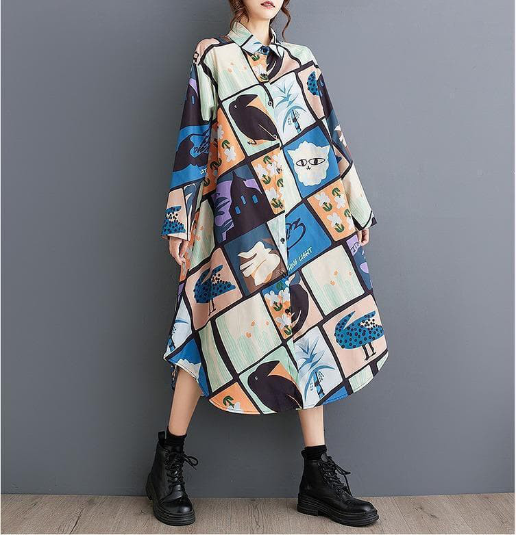 大きいサイズ レディース ワンピース　ロング　シャツ　春夏 秋 新品 長袖