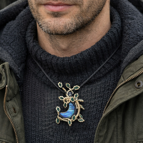 マクラメ手作りネックレス（生命の樹） マクラメ手作りネックレス（生命の樹） 生命の樹マクラメ編み手作り