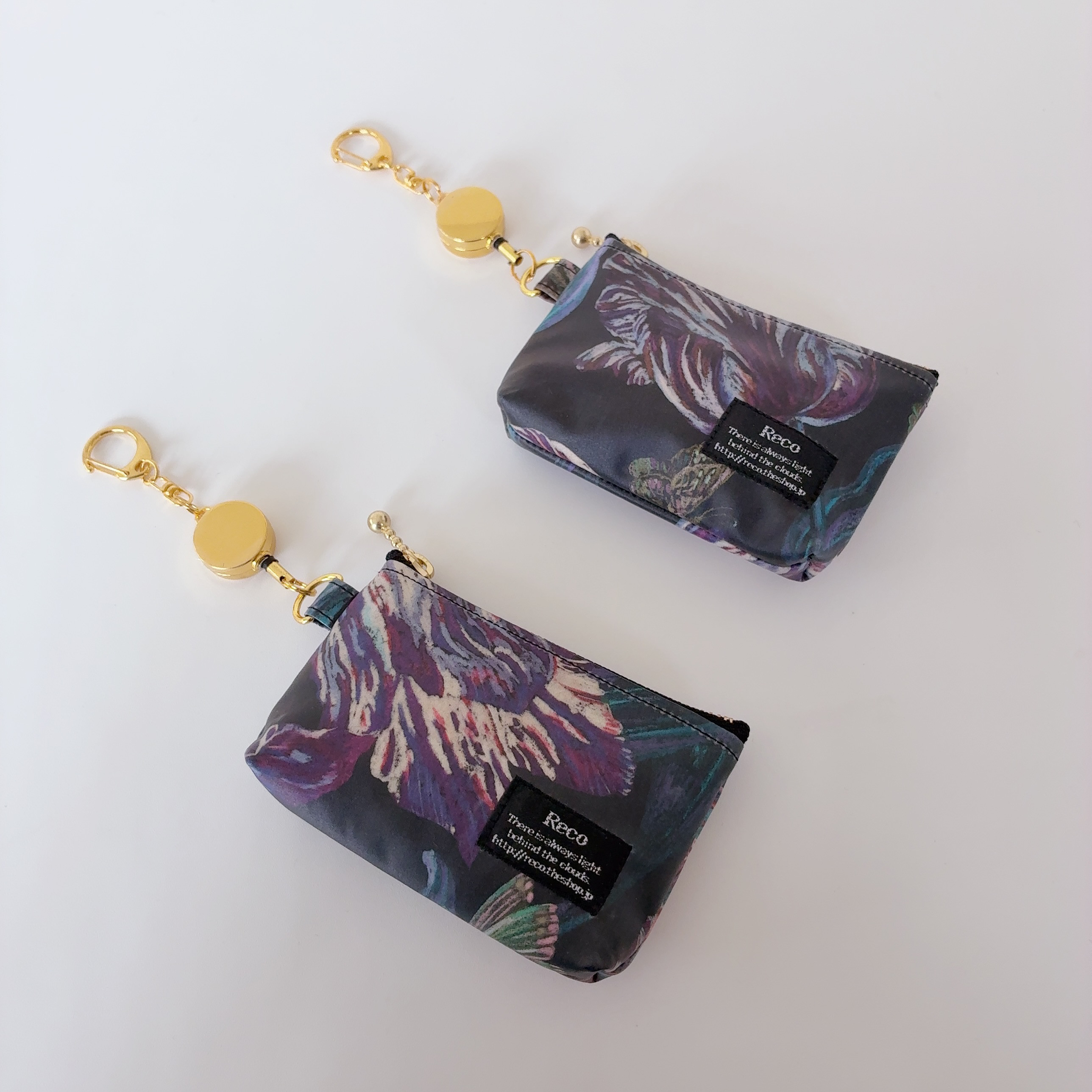 【リバティ・ラミネート】パスケース（ポケットあり）ミッドナイトスケッチ　ブラック