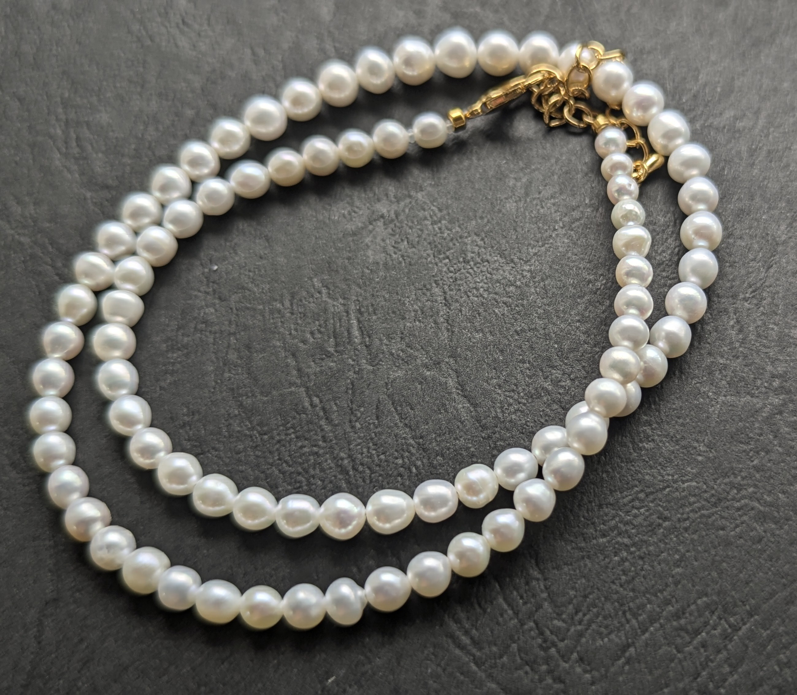 淡水パール　プチパール　サイズグラデーション一連ネックレス