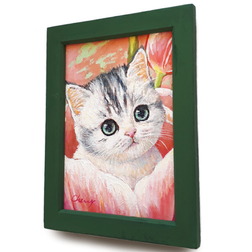 一点物】『 おやゆびひめ 』油絵 額付き 原画 絵画 チェリー Cherry