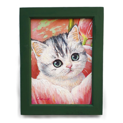 一点物】『 おやゆびひめ 』油絵 額付き 原画 絵画 チェリー Cherry