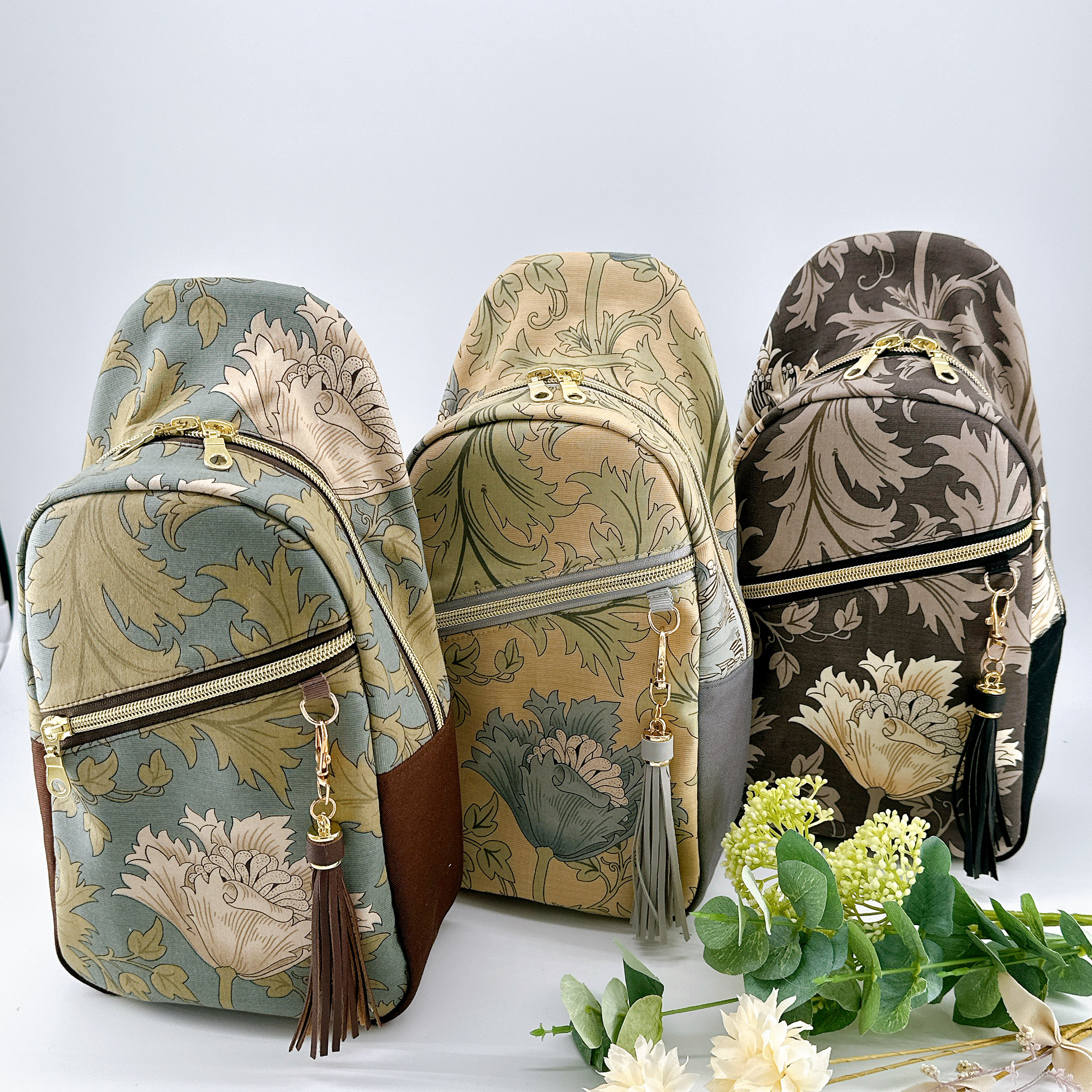 受注制作＊大人なボディバッグ＊ウィリアムモリス　アネモネ