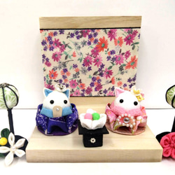 5月人形 兜飾り つまみ細工 端午の節句 猫 その他インテリア雑貨