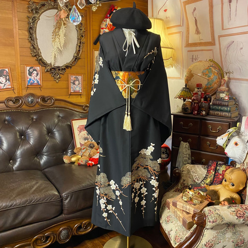 付け下げ 単衣着物リメイク ワンピース ドレス ロング 名古屋帯 和洋