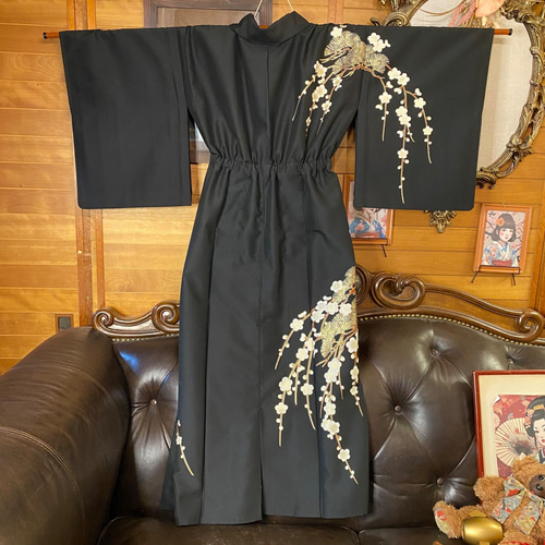 付け下げ 単衣着物リメイク ワンピース ドレス ロング 名古屋帯 和洋