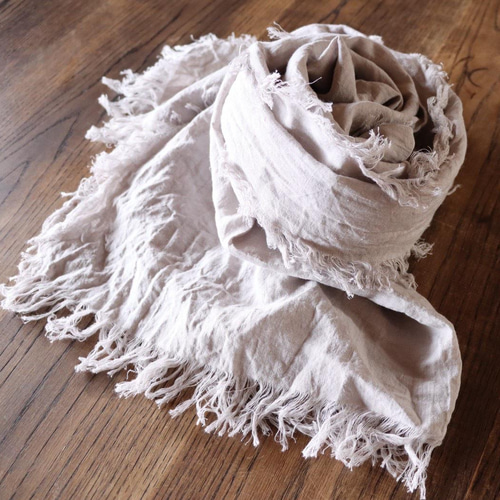 200cm】リネンの経年変化を楽しもう／ベルギーリネンストール