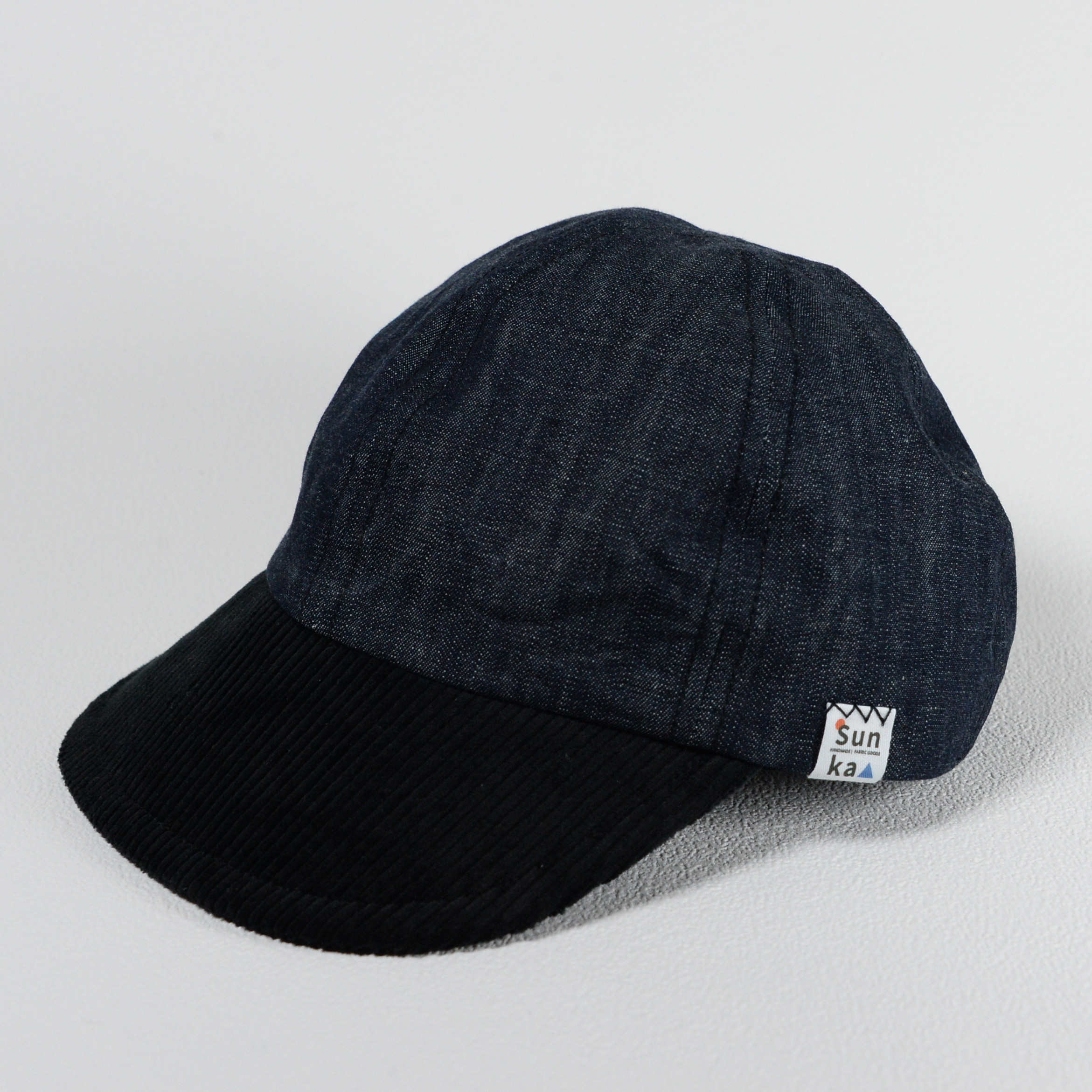 【Sunkaキャップ/ブラック】 ／日本製デニム×コーデュロイ／ユニセックス